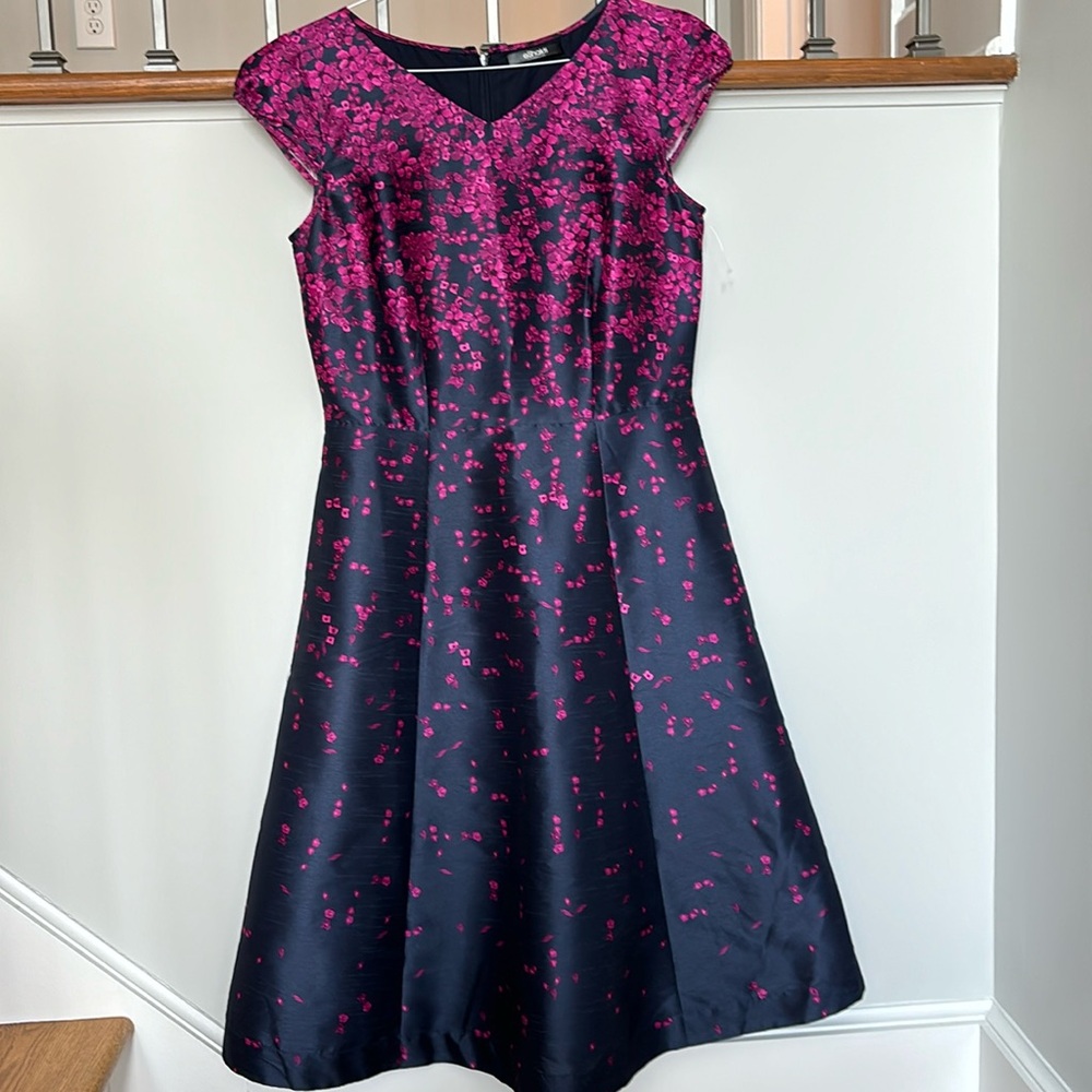 Beautiful eShakti pink and navy elegant dress. Never worn.